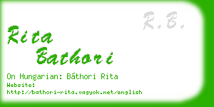 rita bathori business card