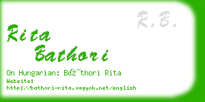 rita bathori business card